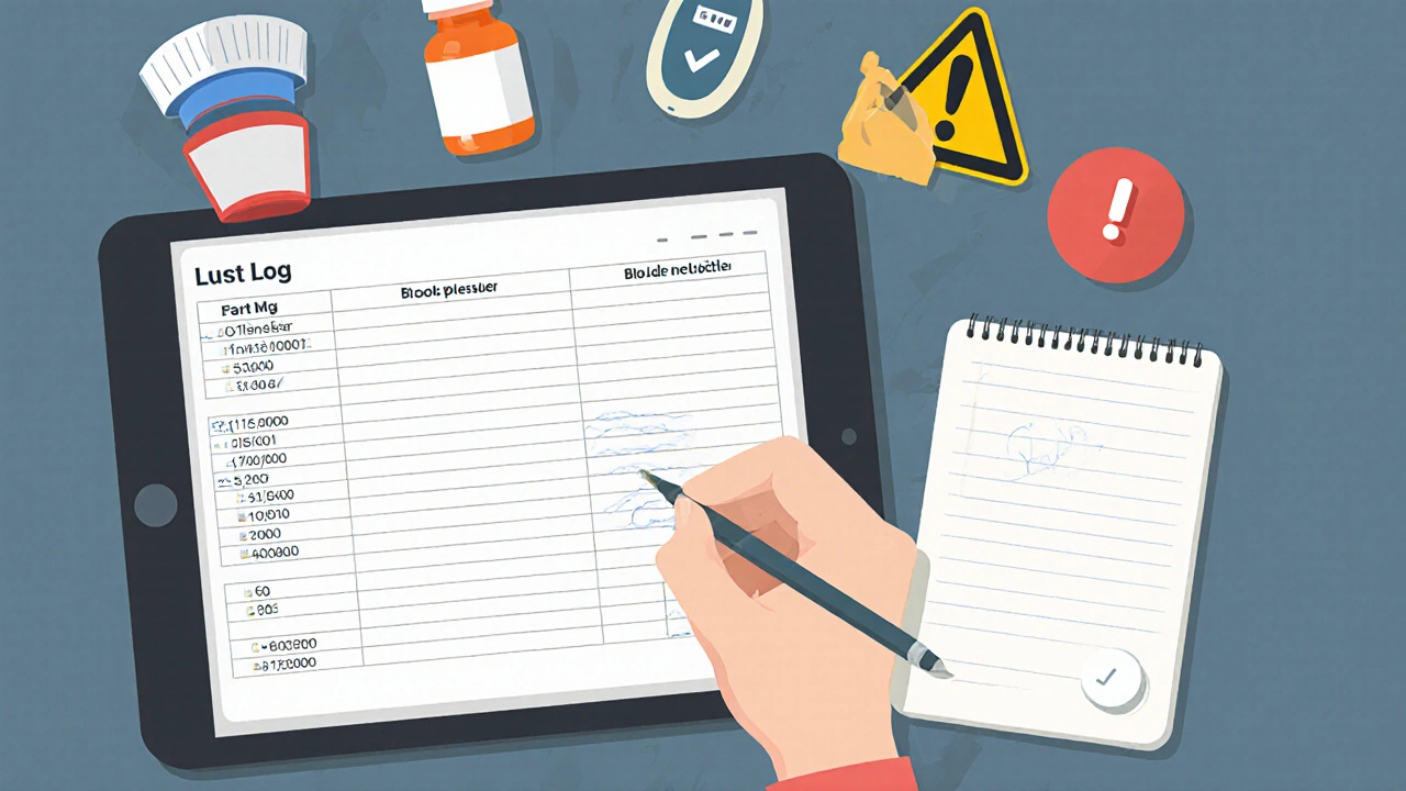 Digital medication log with lot numbers and expiration dates on tablet