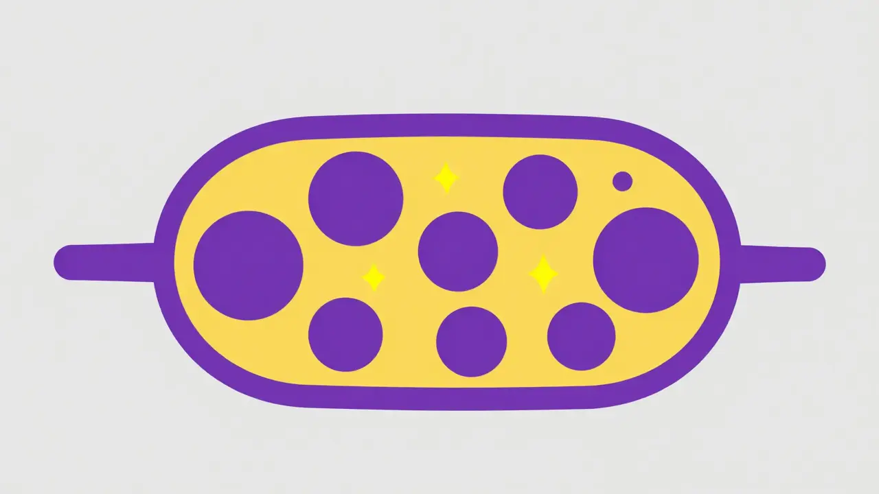 Simplified flat design illustration of a fat cell showing the process of lipogenesis.